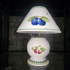 Villeroy & Boch French Garden Fleurence Fruit Motif Two Piece Candle Lamp
